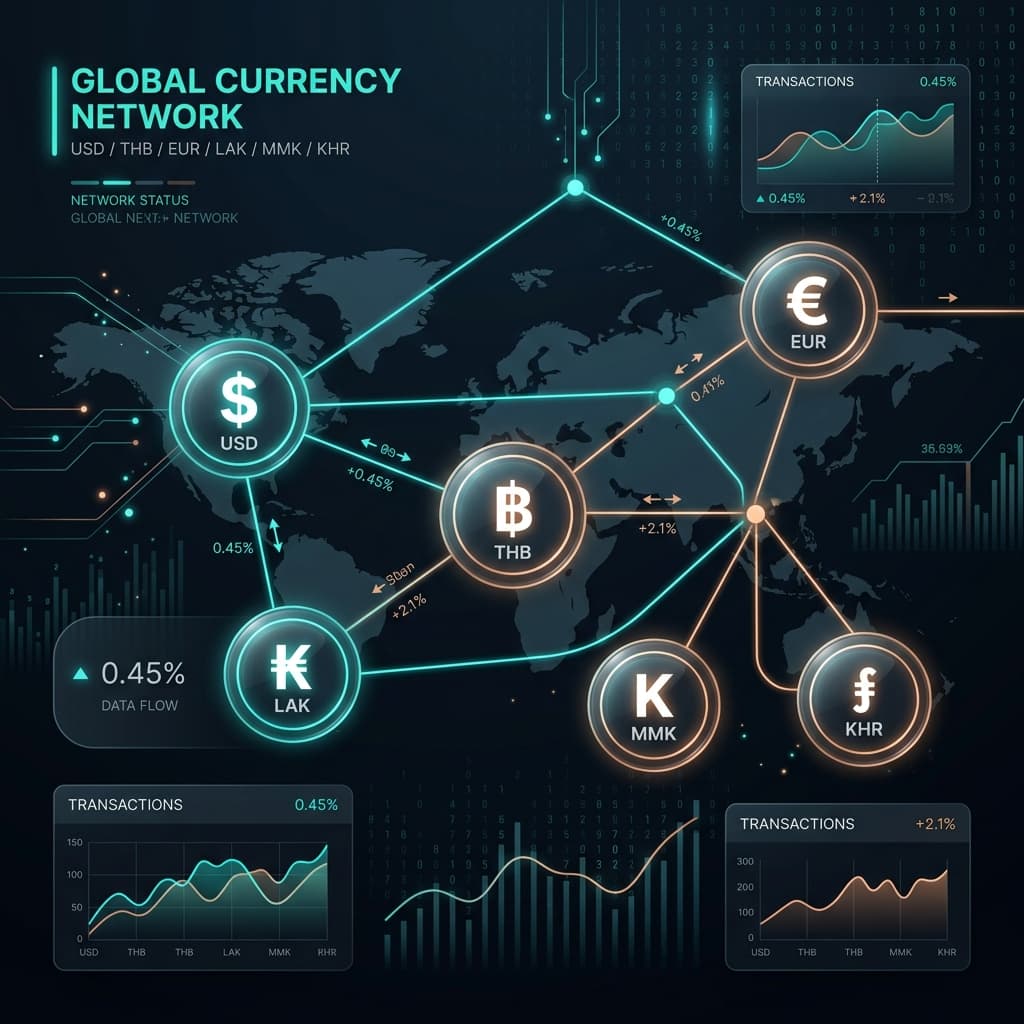 zrate.io global currency connection network illustration