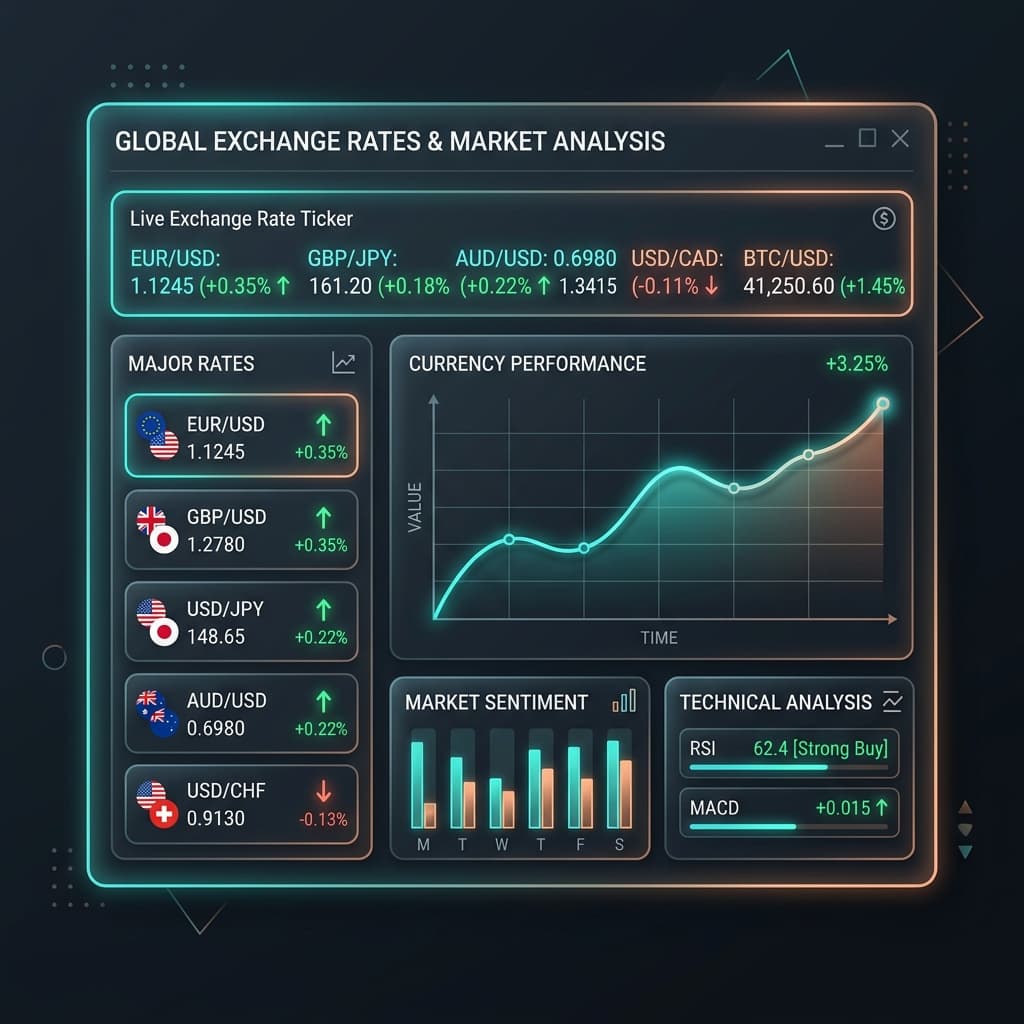 zrate.io global exchange rates & market analysis illustration